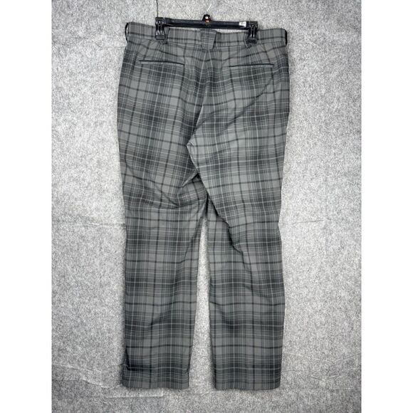 Nike Golf Pants Mens 36x32 Gray Plaid Straight Dri Fit‎ Tour Tech Tartan - Picture 2 of 7